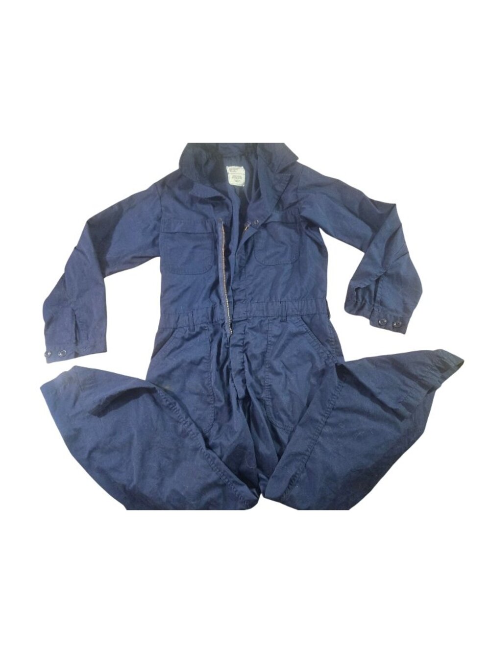 Navy Blue Mens Shipboard Coveralls Lajas Industries 42L Polyester Cotton Blend W